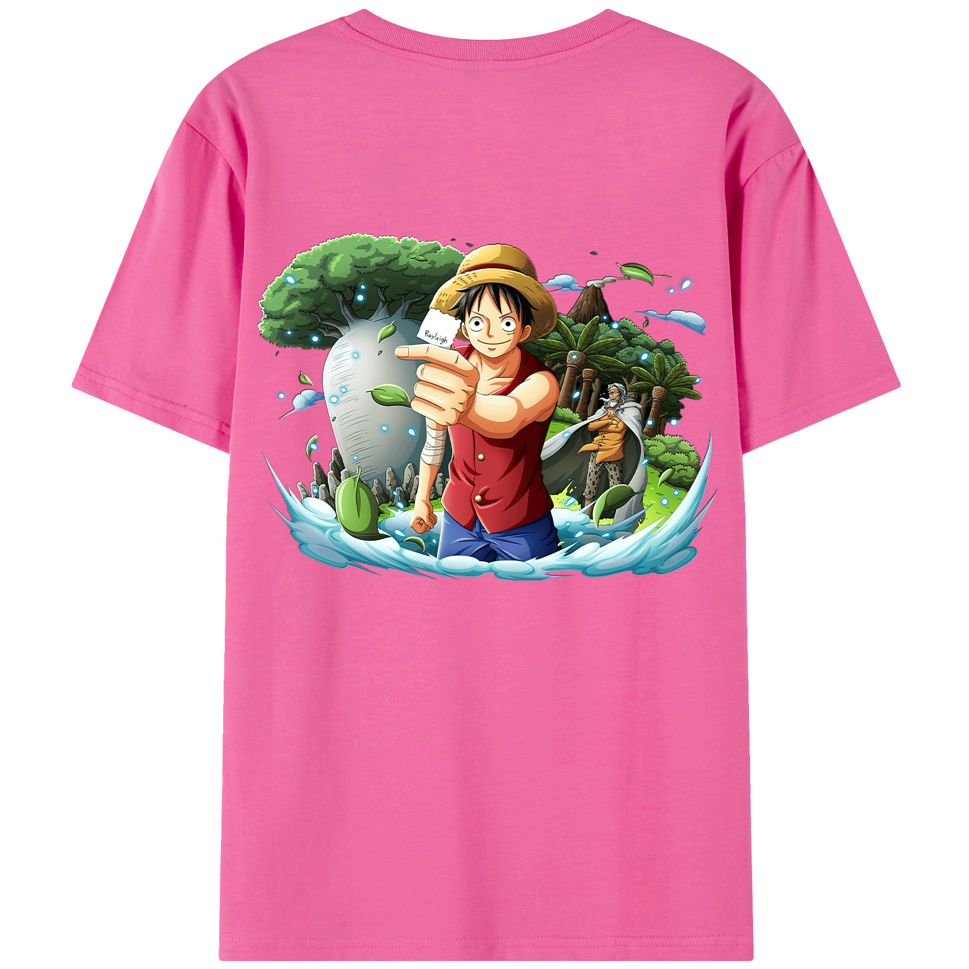 ワンピース モンキー・D・ルフィ ONE PIECE Monkey D. Luffy レディース半袖Tシャツ(バックプリント)